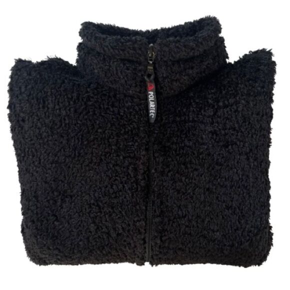 Cabela's Polartec Black High Pile Sherpa Fleece Teddy Full Zip Jacket Coat SZ L - Picture 5 of 15